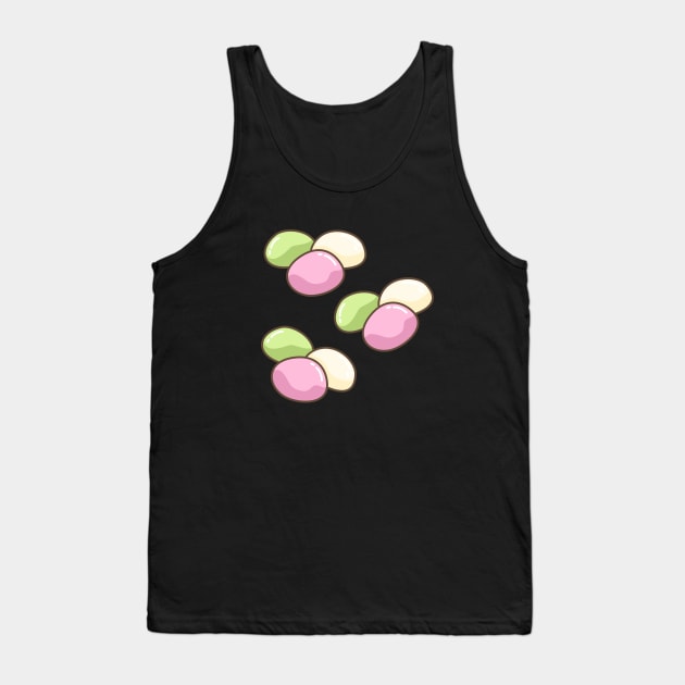 Mochi Pattern Tea Vintage Japan Kawaii Katakana Tank Top by Flowering Away